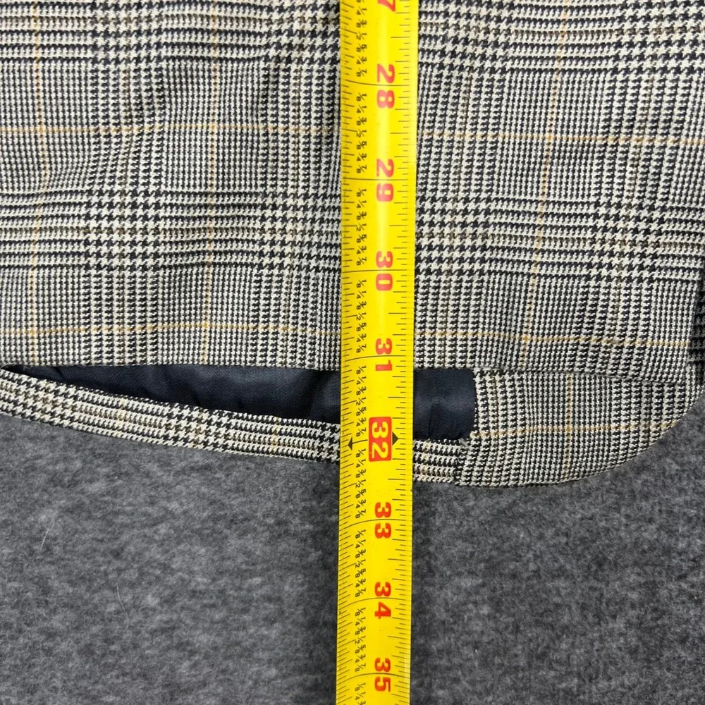 Brooks Brothers 346 Silk Blend Sport Coat Blazer Men's 46R Gray Wool Glen Plaid